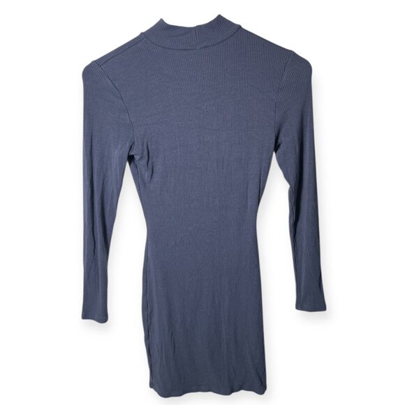 Windsor Ribbed Blue Long-Sleeve Mini Dress – Size Unknown - Picture 2 of 2